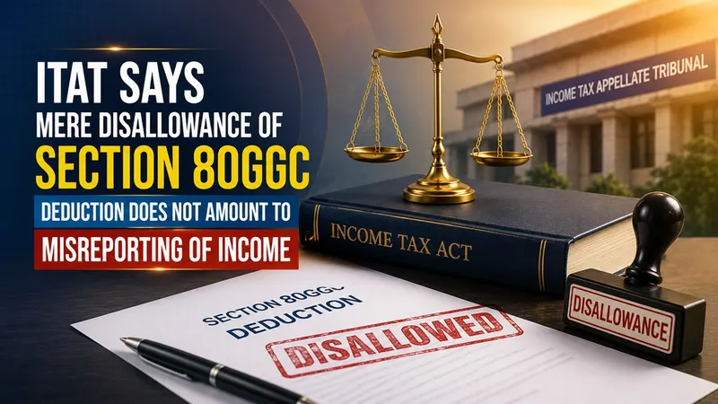 ITAT Says Mere Disallowance of Section 80GGC Deduction Does Not Amount to Misreporting of Income
