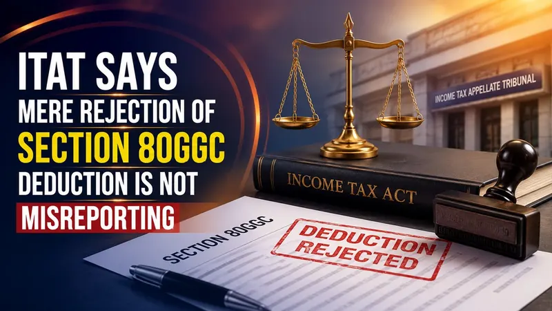 ITAT Says Mere Rejection of Section 80GGC Deduction Is Not Misreporting