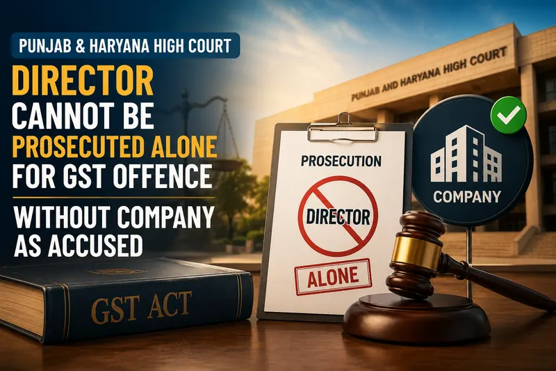 Director Cannot Be Prosecuted Alone for GST Offence Without Company as Accused
