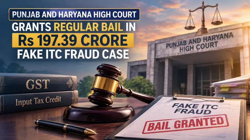 High Court Grants Regular Bail in Rs 197.39 Crore Fake ITC Fraud Case