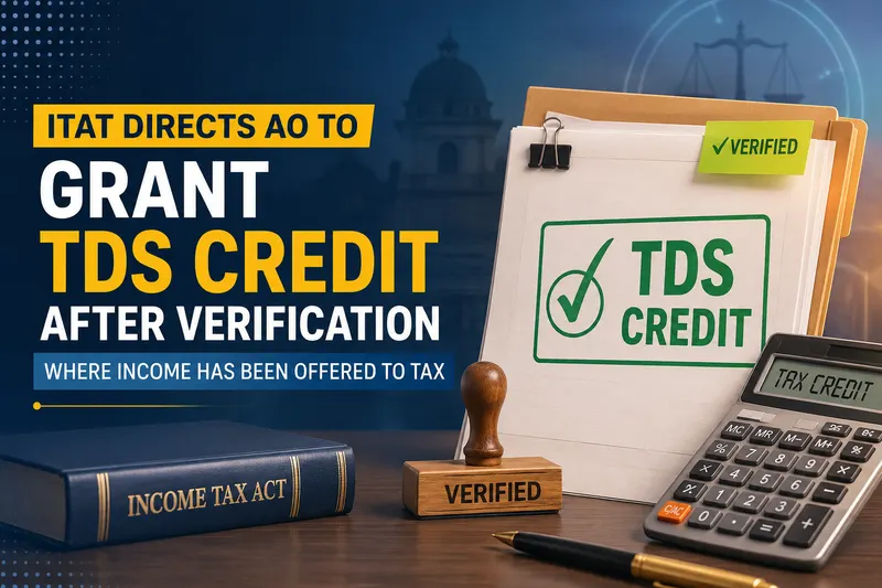 ITAT Directs AO to Grant TDS Credit After Verification Where Income Has Been Offered to Tax