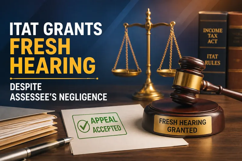 ITAT Grants Fresh Hearing Despite Assessee’s Negligence
