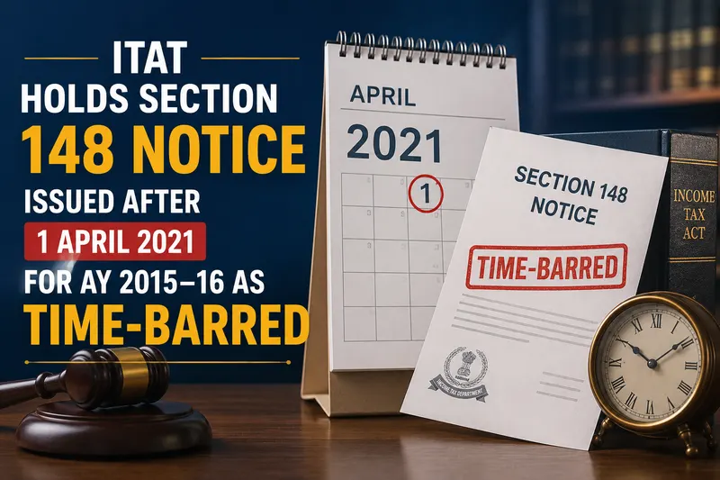 ITAT Holds Section 148 Notice Issued After 1 April 2021 for AY 2015–16 As Time-Barred