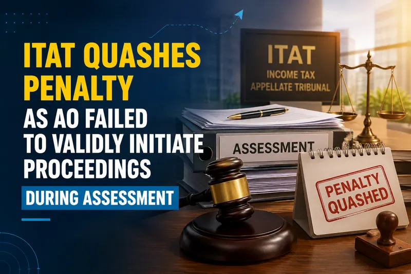 ITAT Quashes Penalty as AO Failed to Validly Initiate Proceedings During Assessment