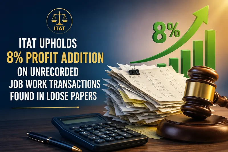ITAT Upholds 8% Profit Addition on Unrecorded Job Work Transactions Found in Loose Papers