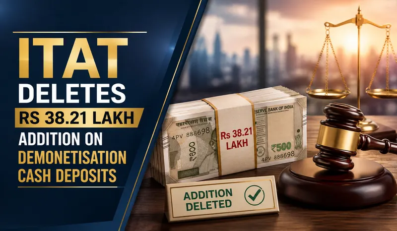 ITAT Deletes Rs 38.21 Lakh Addition on Demonetisation Cash Deposits
