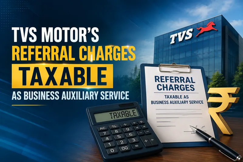 TVS Motor’s Referral Charges Taxable as Business Auxiliary Service