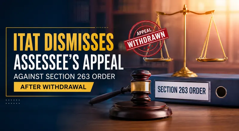 ITAT Dismisses Assessee’s Appeal Against Section 263 Order After Withdrawal