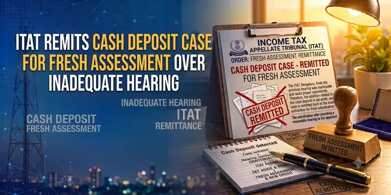 ITAT Remits Cash Deposit Case for Fresh Assessment Over Inadequate Hearing 