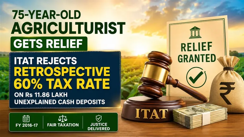 75-Year-Old Agriculturist Gets Relief as ITAT Rejects Retrospective 60% Tax Rate on Rs 11.86 Lakh Unexplained Cash Deposits