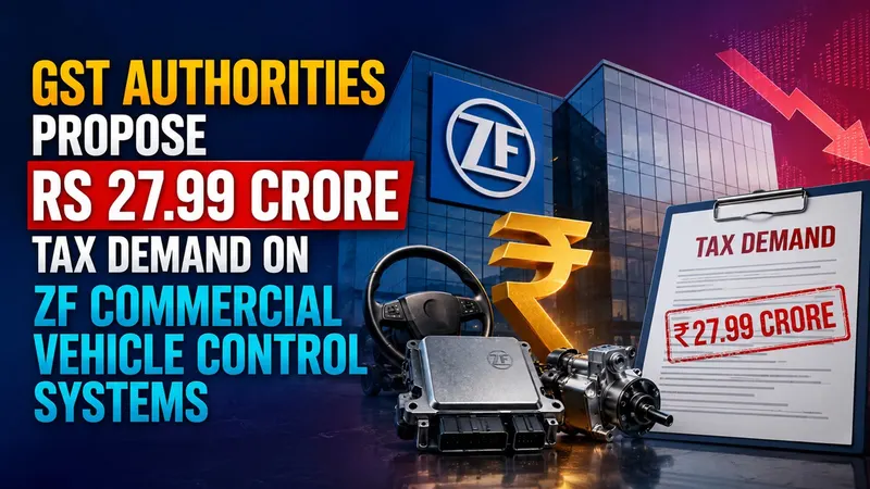 GST Authorities Propose Rs 27.99 Crore Tax Demand on ZF Commercial Vehicle Control Systems