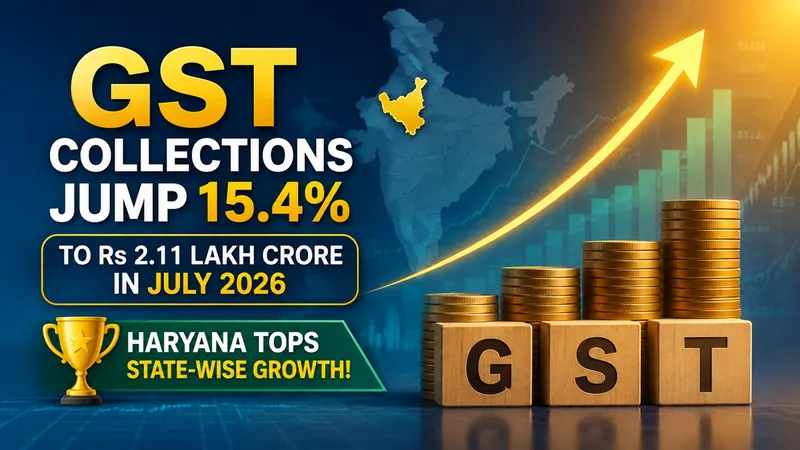 GST Collections Jump 15.4% to Rs 2.11 Lakh Crore in July 2026; Haryana Tops State-Wise Growth