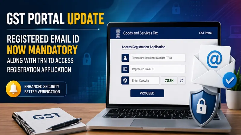 GST Portal Update: Registered Email ID Now Mandatory Along With TRN to Access Registration Application