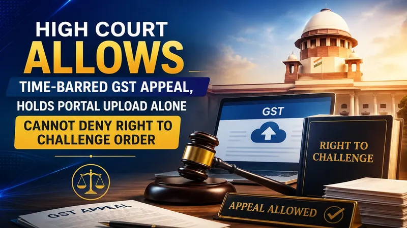 High Court Allows Time-Barred GST Appeal, Holds Portal Upload Alone Cannot Deny Right to Challenge Order