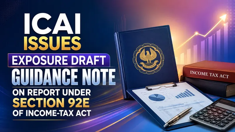 ICAI Issues Exposure Draft Guidance Note on Report Under Section 92E of Income-tax Act 1961