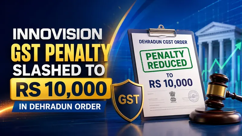 Innovision Receives Significant Relief in GST Dispute After Dehradun CGST Authority Modifies Penalty