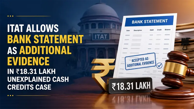 ITAT Allows Bank Statement as Additional Evidence in Rs 18.31 Lakh Unexplained Cash Credits Case