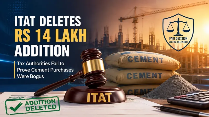 ITAT Deletes Rs 14 Lakh Addition as Tax Authorities Fail to Prove Cement Purchases Were Bogus