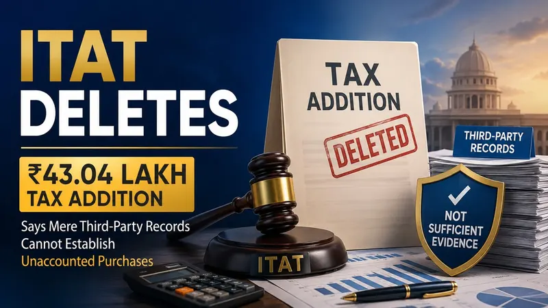 ITAT Deletes Rs 43.04 Lakh Tax Addition, Says Mere Third-Party Records Cannot Establish Unaccounted Purchases