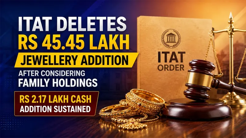 ITAT Deletes Rs 45.45 Lakh Jewellery Addition After Considering Family Holdings; Rs 2.17 Lakh Cash Addition Sustained