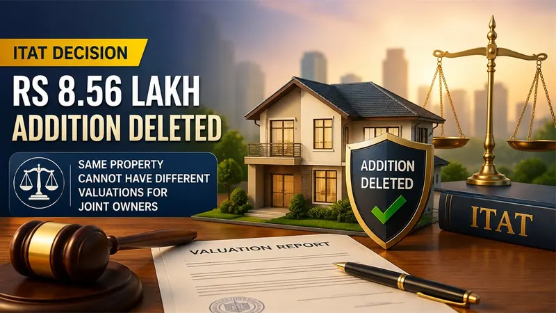 ITAT Deletes Rs 8.56 Lakh Addition, Holds Same Property Cannot Have Different Valuations for Joint Owners