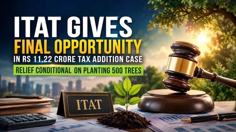ITAT Gives Final Opportunity in Rs 11.22 Crore Tax Addition Case, Makes Relief Conditional on Planting 500 Trees