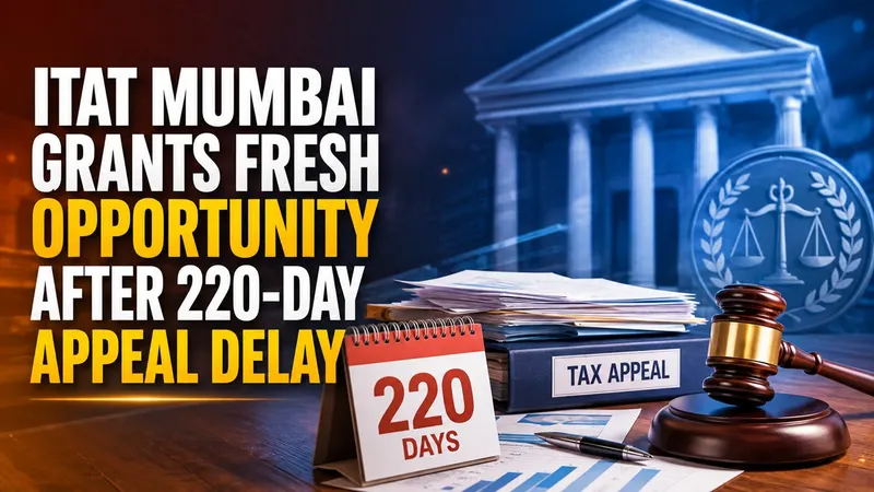 ITAT Grants Fresh Opportunity After 220-Day Appeal Delay, Sends Ex-Parte Tax Dispute Back to JAO