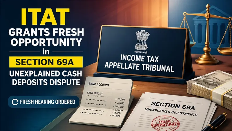 ITAT Grants Fresh Opportunity in Section 69A Unexplained Cash Deposits Dispute in Absence of Merit Decision by Lower Authorities