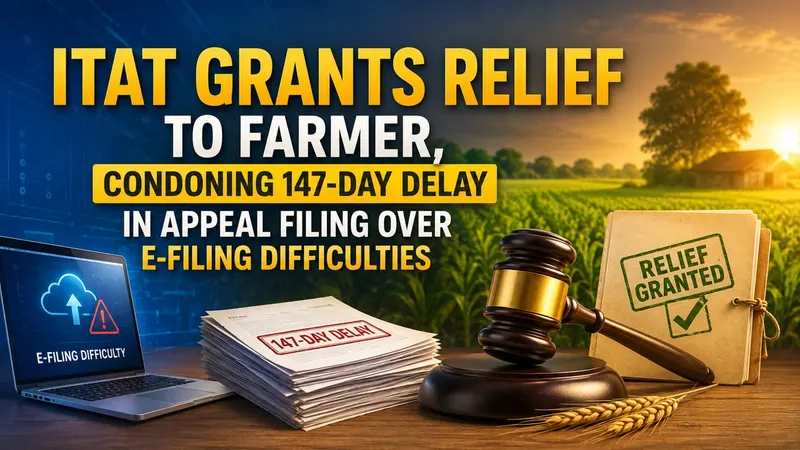 ITAT Grants Relief to Farmer, Condoning 147-Day Delay in Appeal Filing Over E-Filing Difficulties