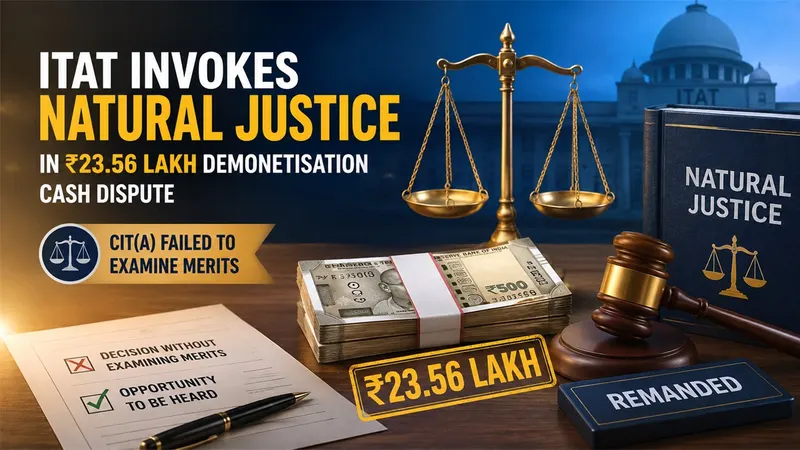 ITAT Invokes Natural Justice in Rs 23.56 Lakh Demonetisation Cash Dispute on CIT(A)'s Failure to Examine Merits