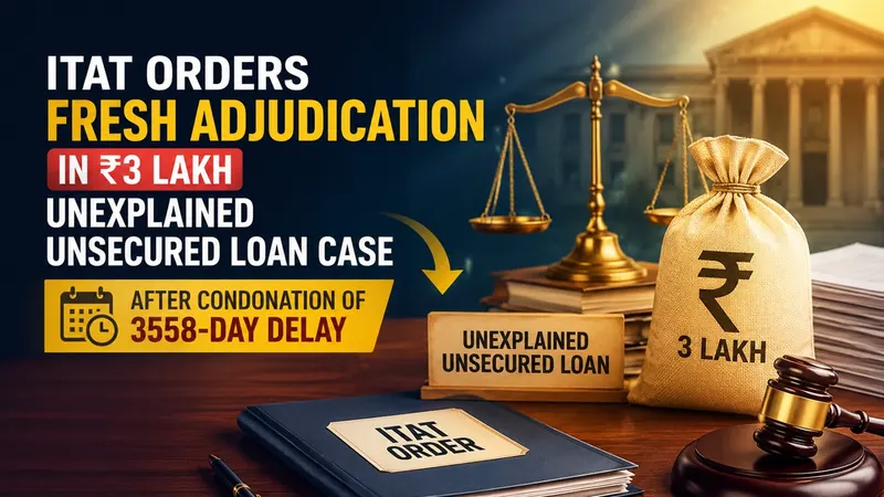 ITAT Orders Fresh Adjudication in Rs 3 Lakh Unexplained Unsecured Loan Case After Condonation of 3558-Day Delay