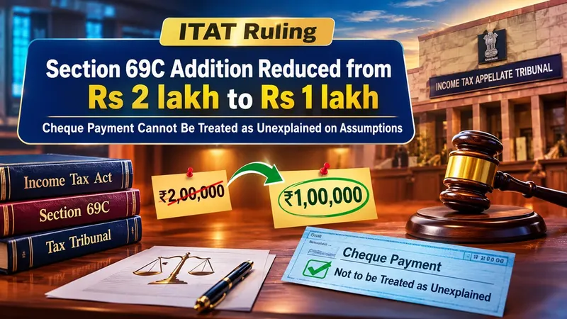 ITAT Reduces Section 69C Addition from Rs 2 lakh to Rs 1 lakh, Holds Cheque Payment Cannot Be Treated as Unexplained on Assumptions