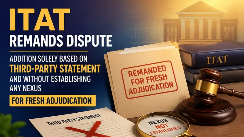 ITAT Remands Dispute of Addition Solely Based on Third-Party Statement and Without Establishing Any Nexus for Fresh Adjudication