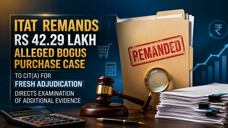 ITAT Remands Rs 42.29 Lakh Alleged Bogus Purchase Case to CIT(A), Directs Examination of Additional Evidence