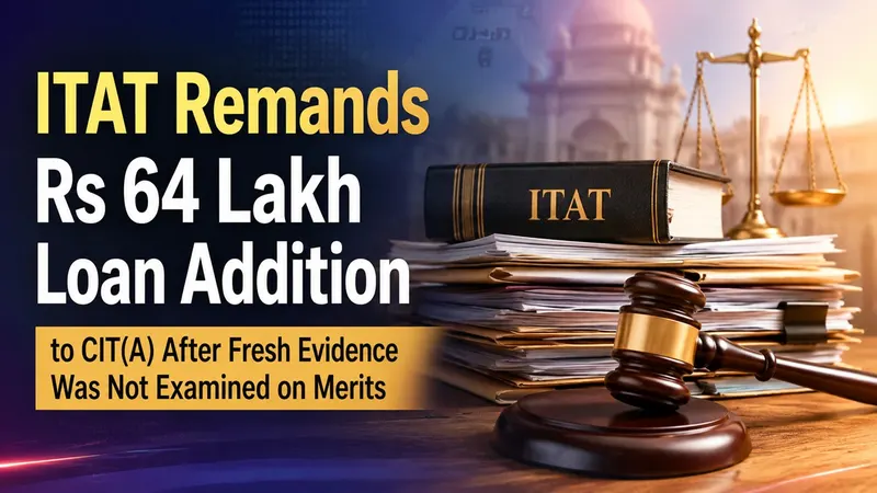 ITAT Remands Rs 64 Lakh Loan Addition to CIT(A) After Fresh Evidence Was Not Examined on Merits