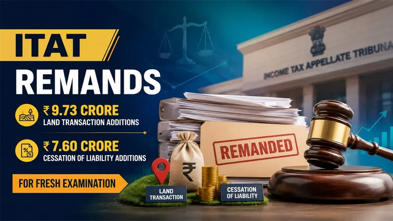 ITAT Remands Rs 9.73 Crore Land Transaction, Rs 7.60 Crore Cessation of Liability Additions for Fresh Examination