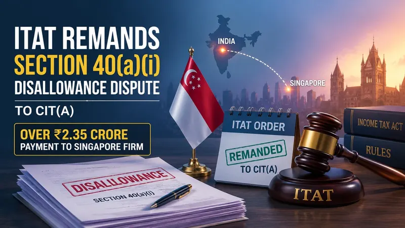 ITAT Remands Section 40(a)(i) Disallowance Dispute to CIT(A) Over Rs 2.35 Crore Payment to Singapore Firm