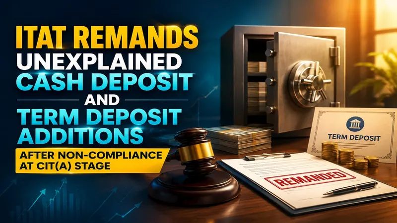 ITAT Remands Unexplained Cash Deposit and Term Deposit Additions After Non-Compliance at CIT(A) Stage