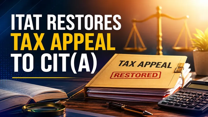 ITAT Restores Tax Appeal to CIT(A) for Fresh Adjudication on Merits, Citing Failure to Examine Section 69A, 69B and 115BBE Issues