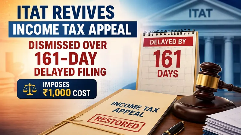 ITAT Revives Income Tax Appeal Dismissed Over 161-Day Delayed Filing, Imposes Rs 1,000 Cost