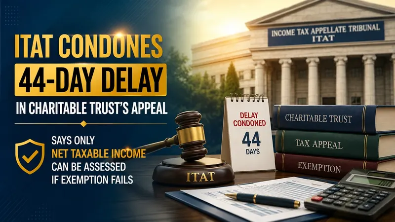 ITAT Condones 44-Day Delay in Charitable Trust’s Appeal, Says Only Net Taxable Income Can Be Assessed if Exemption Fails