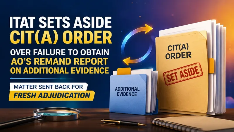 ITAT Sets Aside CIT(A) Order Over Failure to Obtain AO’s Remand Report on Additional Evidence; Matter Sent Back for Fresh Adjudication