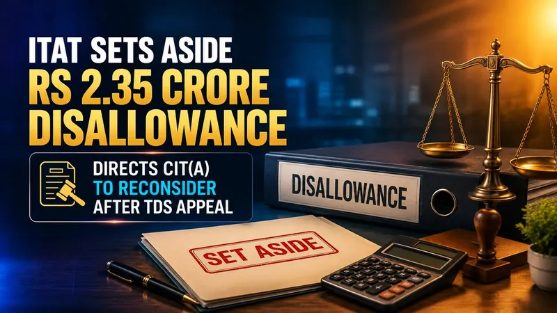 ITAT Sets Aside Rs 2.35 Crore Disallowance, Directs CIT(A) to Reconsider After TDS Appeal