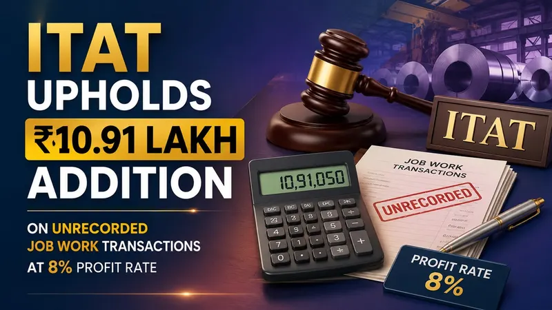 ITAT Upholds Rs 10.91 Lakh Addition on Unrecorded Job Work Transactions at 8% Profit Rate