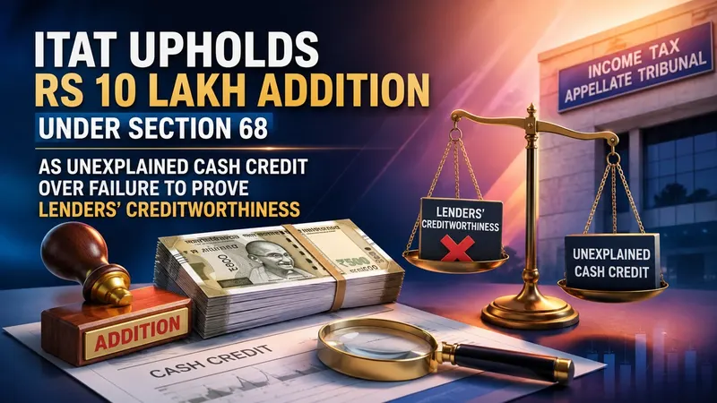 ITAT Upholds Rs 10 Lakh Addition Under Section 68 as Unexplained Cash Credit Over Failure to Prove Lenders’ Creditworthiness