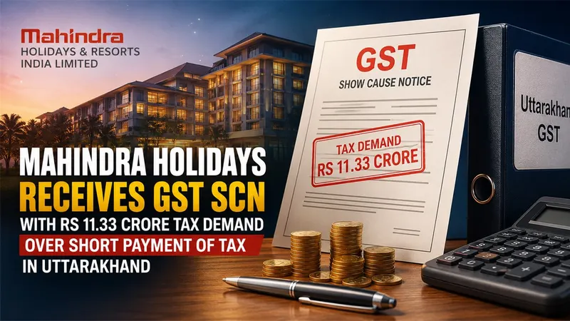 Mahindra Holidays Receives GST SCN With Rs 11.33 Crore Tax Demand Over Short Payment of Tax in Uttarakhand