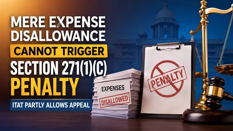 Mere Expense Disallowance Cannot Trigger Section 271(1)(c) Penalty; ITAT Partly Allows Appeal