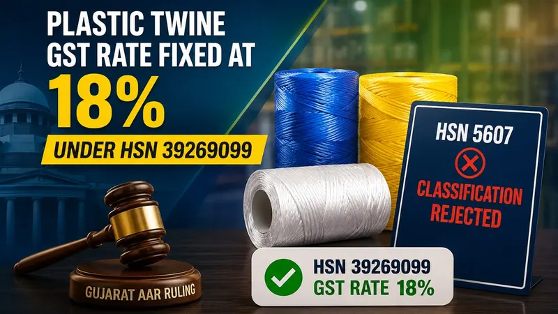 Plastic Sutli Taxable at 18% GST Under HSN 39269099, Rules AAR