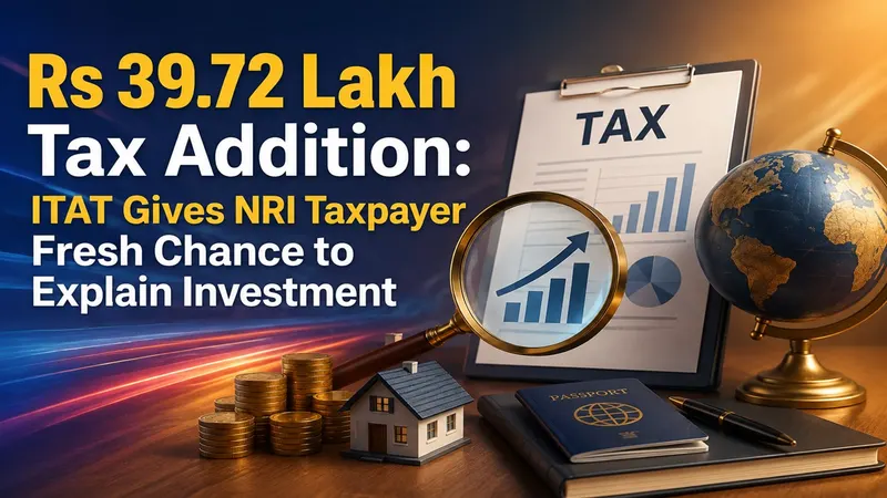 Rs 39.72 Lakh Tax Addition: ITAT Gives NRI Taxpayer Fresh Chance to Explain Investment