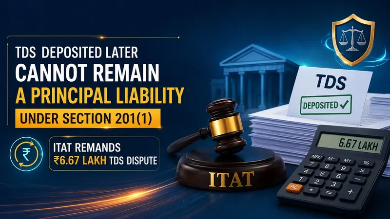 TDS Deposited Later Cannot Remain a Principal Liability Under Section 201(1): ITAT Remands Rs. 6.67 Lakh TDS Dispute